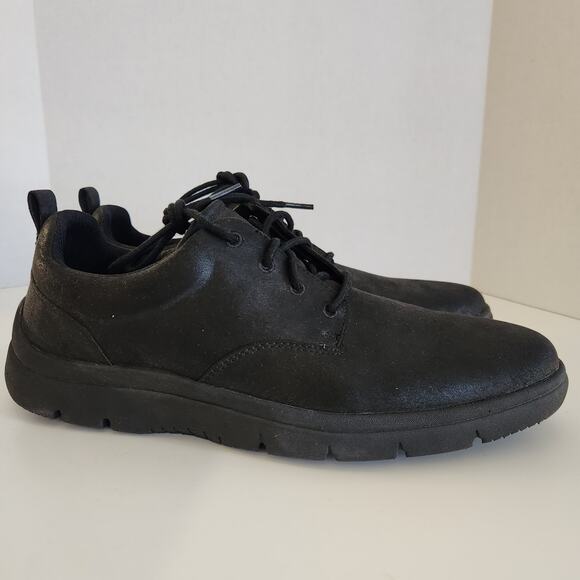 Clarks mens Tunsil Lane Oxford, Black Synthetic, 11.5 US